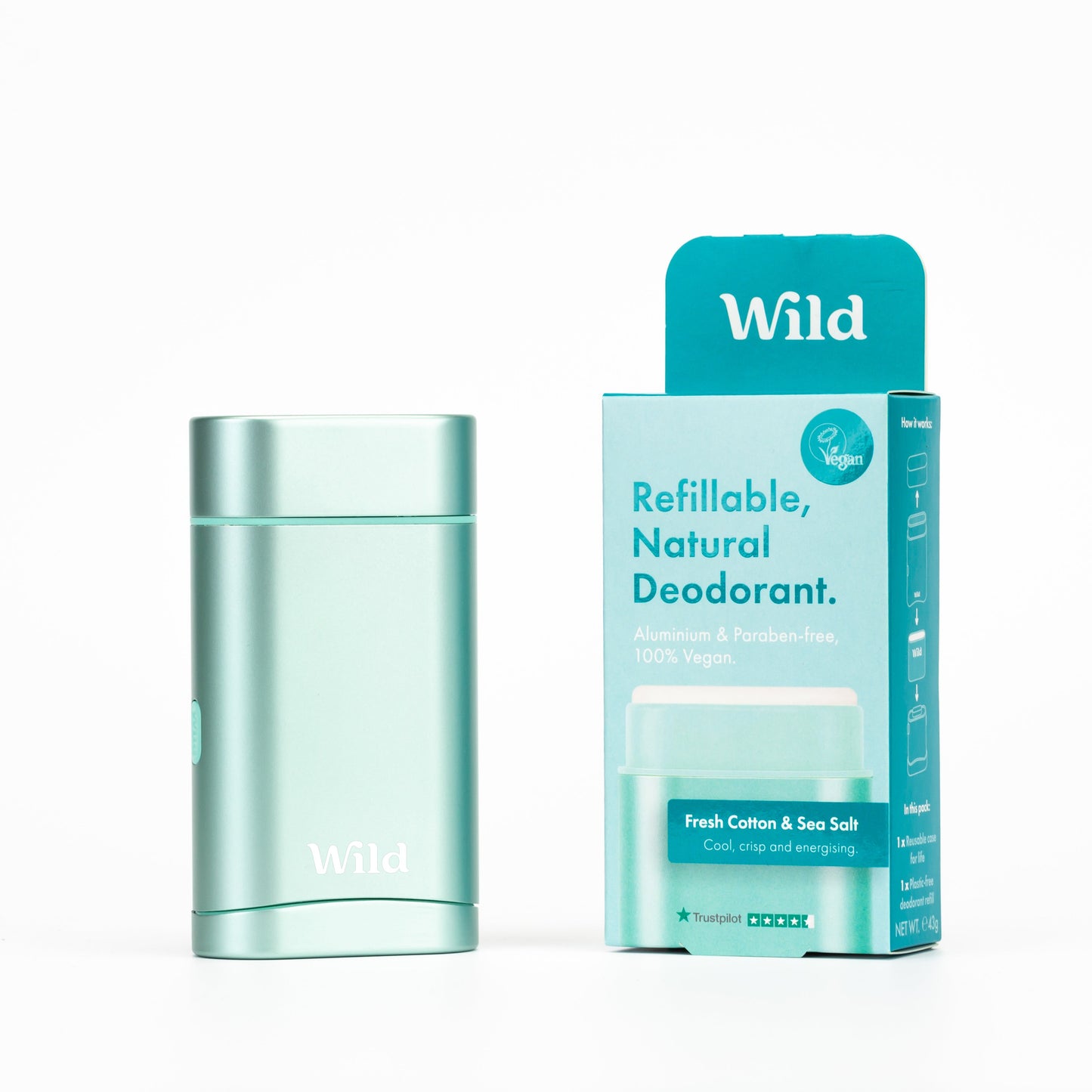 Aqua Case + Fresh Cotton & Sea Salt Deo Refill - Wild