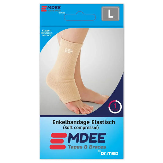 Emdee Elastische support Enkel | Huidskleur | maat L